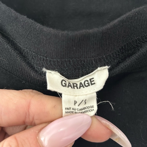 Garage Women’s Cropped Shoulder Stripe Tee - Picture 3 of 3